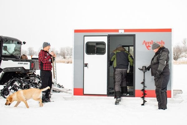 Setting up Ice house on lake Ambush