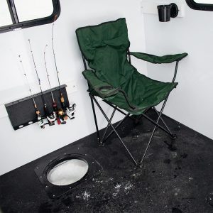 chair inside of skid house