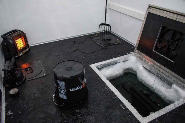 interior of dark house - tips for spearfishing on ice