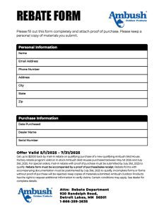 skid house 2025 Rebate form